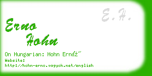 erno hohn business card